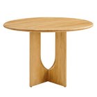 Modway - Rivian Ronde 48 po Bois Table à manger, Chêne-Capacité de poids : 275 lb