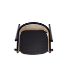Manhattan Comfort - Versailles fauteuil d’appoint industry chic 23,62" - noir et cannage naturel-22,05 po L x 18 po l x 30,71 po H