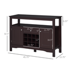 HOMCOM - Buffet 46 po avec casier à vin intégré et tiroir - espresso-Il peut être utilisé pour offrir un service de buffet ou comme bahut de rangement pour votre bar ou salle à manger 