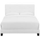 Modway - Amira Tissu rembourré Lit King, Blanc-Cadre en bois / lattes LVL / Tête de lit en MDF