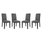Modway - Parcel Tissu Fauteuil d’appoint de salle à manger Ensemble de 4 - Gris-Chaise de salle à manger moderne simple
