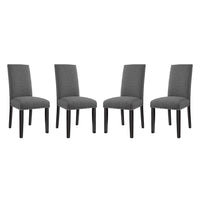 Modway - Parcel Tissu Fauteuil d’appoint de salle à manger Ensemble de 4 - Gris-Chaise de salle à manger moderne simple