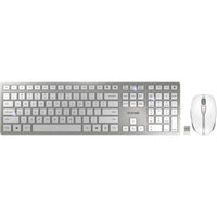 Cherry - Clavier sans fil DW 9100 Slim combiné clavier et souris optique - blanc et argent-Connexion soit par Bluetooth, soit par sans fil 2,4 GHz
