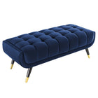 Modway - Adept 47.5" Performance Velvet Banc - Bleu Minuit-Capacité de poids en développé couché : 440 lbs.