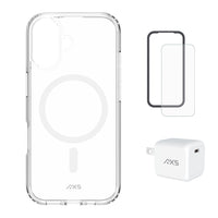 AXS - Ensemble de départ - Ultra Clear, protecteur d'écran et chargeur 30W pour iPhone 17-Étui résistant aux chutes avec des poches d’air absorbant les chocs