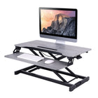 Rocelco - Rehausseur de bureau réglable assis/debout de 31,5 po avec tapis anti-fatigue - Gris-La plage verticale améliorée élève et abaisse le VADR dans un mouvement droit de haut en bas.
