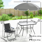 Outsunny - ensemble de table et chaises de patio 8 pièces avec parasol pour jardin - noir-Chaque banc supporte jusqu'à 220 lb (100 kg), garantissant une utilisation robuste