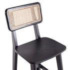 Manhattan Comfort - Tabouret de comptoir Versailles 15,75" style industriel chic - noir et cannage naturel - lot de 3-Garantie limitée du fabricant de 30 jours