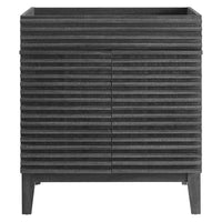 Modway - Render 30" Armoire de toilette de salle de bain (lavabo non inclus) - Charbon de bois-Style moderne du milieu du siècle