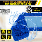 Gritt Commercial - Tête de vadrouille à poussière en microfibre bouclée - 36 po x 5 po - Bleu - Paquet de 12-Attire et enlève rapidement la poussière en un seul geste