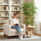 HOMCOM - Arbre banian artificiel 6 pi pour décoration intérieure - vert - lot de 2-Couleur : Vert, Blanc 