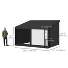 Outsunny - Pergola gazebo mural 10 pi l x 13 pi L avec rideaux et moustiquaires - gris foncé-Équipé de trous de drainage pratiques