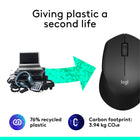 Logitech - M280 souris sans fil - Noir-Les pièces en plastique de la souris M280 contiennent du plastique recyclé post-consommation certifié (Noir/Graphite: 76%, Bleu/Blanc/Gris/Rouge: 58%) (2)	