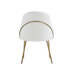 Manhattan Comfort - Lot de 2 chaises de salle à manger modernes Gracie 61,5 cm en similicuir blanc et or-Assemblage minimal requis Matériel inclus