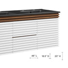 Modway - Render Fixation murale de 48" Vanette de salle de bain - Noyer blanc Noir-Conception murale