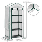 Outsunny - Serre adossée murale 7 pi x 3 pi x 5 pi avec barrière anti-mauvaises herbes, blanc-Bâche en PE 140 g/m² protège les plantes des UV et prolonge leur durée de vie  
