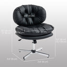 HOMCOM - Chaise de bureau sans accoudoirs avec siège rembourré - noir-Hauteur d’assise réglable avec vérin à gaz de classe 3, fluide et fiable
