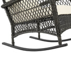 Manhattan Comfort - Fauteuil à bascule de patio traditionnel Fruttuo 75 cm, tressage gris mélangé et crème-40,55 po L x 29,52 po l x 37,79 po H