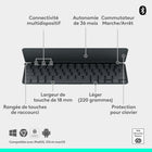 Logitech - Keys-To-Go 2, clavier sans fil portable pour iPad avec protection intégrée - Graphite-Rangée complète de touches de raccourci: ce clavier pour tablette offre un accès en une touche au réglage du volume et des commandes multimédia, des niveaux de luminosité de l'écran et bien plus encore, pour un confort accru à portée de main
