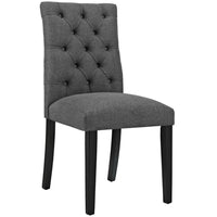Modway - Duchess Bouton touffé Tissu Chaise à manger - Gris-Chaise de salle à manger à touffes boutonnées