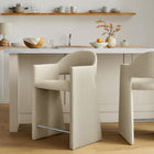 Modway - Talia 37 pouces Tissu rembourré Tabouret de comptoir - Lin-Cadre en bois courbé