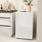 HOMCOM - Mini-réfrigérateur 4,5 pi³ avec congélateur et roues - blanc-Format compact adapté aux dortoirs, camping-cars et petits appartements 