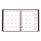 Brownline - 2027 agenda mensuel 14 mois couverture souple – 8 7/8 po x 7 1/8 po – noir-Reliure spirale double avec couverture souple aspect lézard