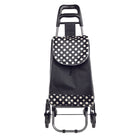 BIOS Living - Chariot Roulant avec 3 roues - Noir avec pois blancs-Poche de rangement avec fermeture à glissière