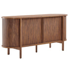 Modway - Cadence 63" courbé Buffet - Noyer-Bois, panneau de particules, MDF
