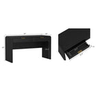 Manhattan Comfort - Bureau moderne Grace 54" avec 2 tiroirs - Noir et Or-Les coins arrondis adoucissent le cadre et ajoutent une touche raffinée et contemporaine