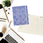 Graphique - 2024-2025 Académique Checker Mensuel Planificateur de Bureau - 20.32 x 25.4 cm-Couverture en papier double réflexion et élastique