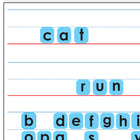 Ashley Productions - Smart Poly ASH12103 Ensemble de tuiles et tapis Touch-Stik Phonics - Ensemble amusant avec lettres - 104 tuiles-Réutilisez encore et encore. Se colle et se retire facilement sans laisser de résidu sur la surface Smart Poly.