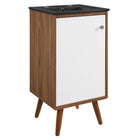 Modway - Transmit 18" Vanette de salle de bain - Noir noyer-Assemblée requise