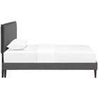 Modway - Amaris Tissu Lit plateforme jumelle avec pieds carrés effilés, Gris-Rail central avec deux pieds de soutien