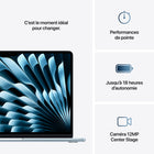 Apple - MacBook Air 13,6" avec Touch ID (2025) - Apple M4 - 24 Go RAM - 512 Go SSD - Bleu ciel-macOS