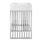 Modway - Gridiron 24" Vanette de salle de bain - Argent blanc-Coussinets de pied ajustables en hauteur