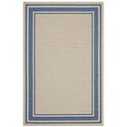 Modway - Rim Bordure solide intérieure et extérieure Tapis de 5 pi l x 8 pi L - Bleu et beige-Tapis à bordure unie pour zone limite