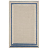 Modway - Rim Bordure solide intérieure et extérieure Tapis de 5 pi l x 8 pi L - Bleu et beige-Tapis à bordure unie pour zone limite