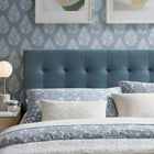 Modway - Lily Velours de performance résistant aux taches Tête de lit Queen size, Bleu Cadet-Rembourrage en mousse dense