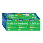 BAZIC Products - Recharge de ruban adhésif, ruban invisible, 3/4 po x 1000 po, 2 paquets de 12 rouleaux-Ruban invisible avec finition mate pour usage général