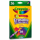 Crayola - Crayons de couleur effaçables - Paquet de 36-ART EFFACABLE : Les crayons de couleur effaçables Crayola sont un excellent outil pour les enfants. 36 crayons de couleur pré-taillés avec gommes permettent aux enfants de refaire des dessins ou de corriger des erreurs. Les lignes aux couleurs vives sont parfaites pour les projets scolaires et la création d'œuvres d'art détaillées.