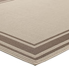 Modway - Rim Bordure solide intérieure et extérieure Tapis de comédie 8 pi l x 10 pi L - Beige clair et beige foncé-Résistant aux taches / Facile à nettoyer