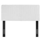 Modway - Milenna Chenal Touffé Tissu rembourré Tête de lit complète/Queen, Blanc-Rembourrage en tissu polyester