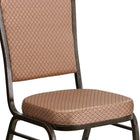 Flash Furniture – Chaise banquet empil Hercules, dos couronne, tissu diamant doré, siège 2,5 po, struct. dorée, 4/pqt-Conception à dossier couronne