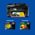 Epson - Cartouches d'encre 126 - Grande capacité - Cyan/Magenta/Jaune-Modèles compatibles: NX330, NX430, WF-60, WF-435, WF-520, WF-545, WF-630, WF-633, WF-635, WF-645, WF-840, WF-845, WF-3520, WF-3540, WF-7010, WF-7510, WF-7520