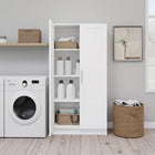 Prepac - Cabinet Accent Elite 32 po avec portes à panneaux, cabinet de rangement avec 3 étagères ajustables - Blanc-Livré prêt à assembler, comprend un livret d'instructions pour un assemblage facile et bénéficie d'une garantie limitée du fabricant de 5 ans sur les pièces