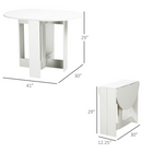 HOMCOM - Table à manger ovale pliante à abattant 41 po pour 2-4 personnes - blanc-Le design moderne et simple en blanc est polyvalent