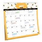 BrownTrout - 2026 Calendrier suspendu carré à spirales mensuel de 18 mois feuille d'autocollants - Abeilles occupées - 12 po x 12 po-À Utiliser Tout de Suite - Calendrier de 18 mois, à partir de juillet 2025