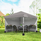 Outsunny - Tente auvent pliante 10 pi l x 10 pi L avec parois latérales amovibles et sac de transport - Gris clair-Hauteur à 3 niveaux facile à régler grâce au bouton-poussoir