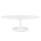 Modway - Lippa 48 po de forme ovale Bois Table basse - Blanc-Assemblée requise